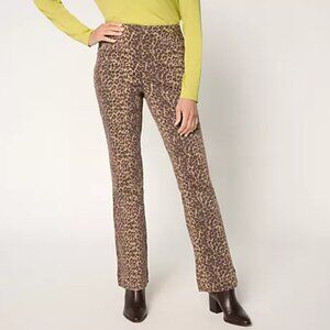 Belle by Kim Gravel Tall TripleLuxe Twill Boot Cut Jean MochaLeopard 12T A696720